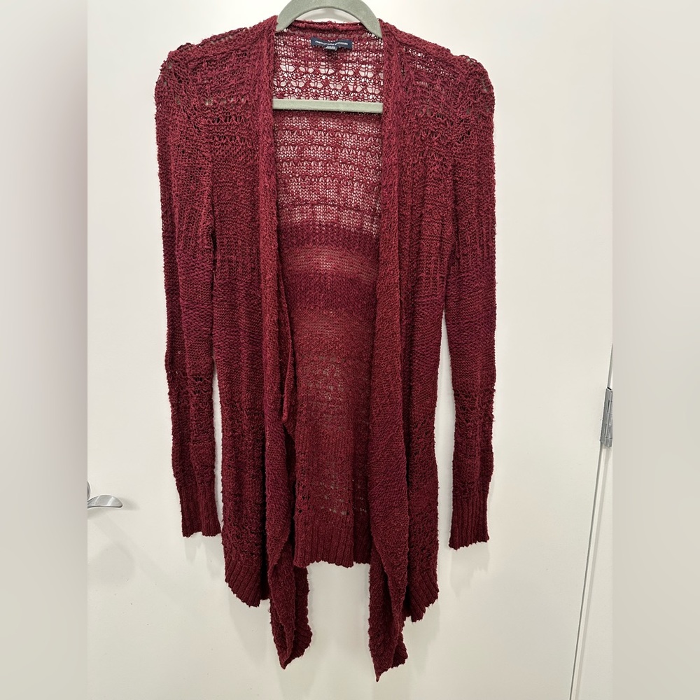 American Eagle Burgundy cardigan Size S